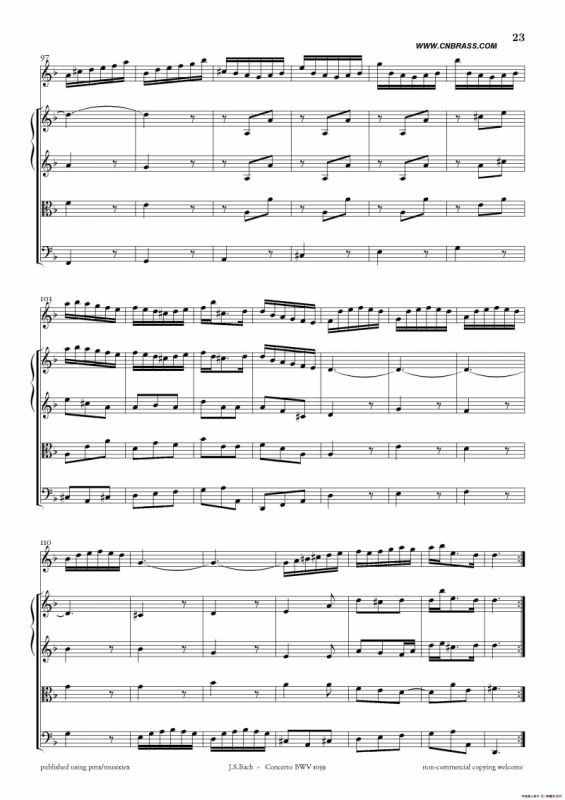 Concerto BWV 1059（双簧管与弦乐D小调协奏曲）