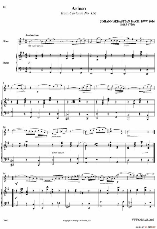 Arioso（双簧管+钢琴伴奏）