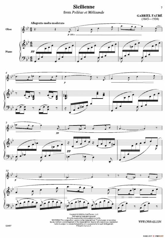 Sicilienne（双簧管+钢琴伴奏）