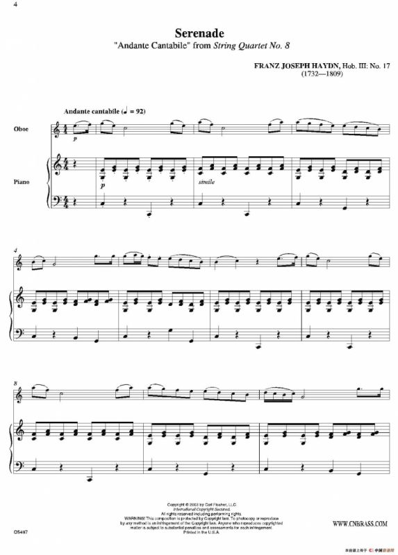 Serenade（双簧管+钢琴伴奏）