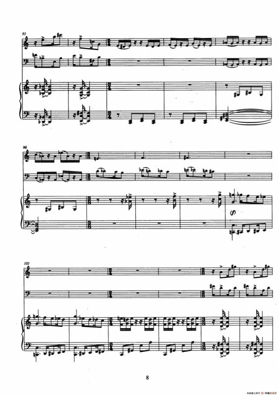 Trio（巴松、双簧管与钢琴三重奏总谱）