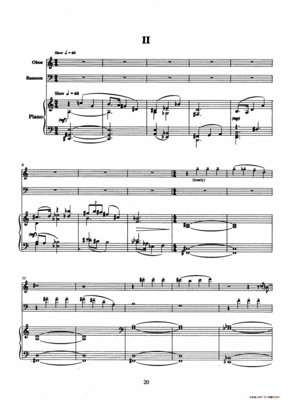 Trio（巴松、双簧管与钢琴三重奏总谱）