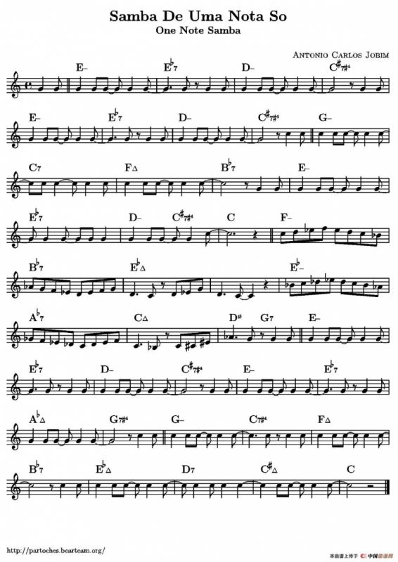 Samba De Uma Nota So（单簧管）