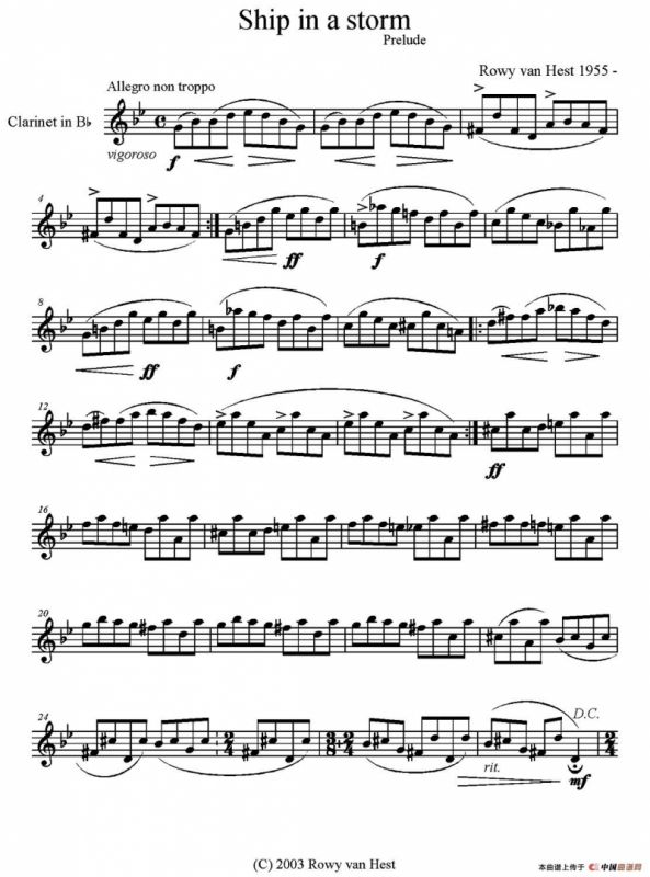 Ship in a storm（单簧管）