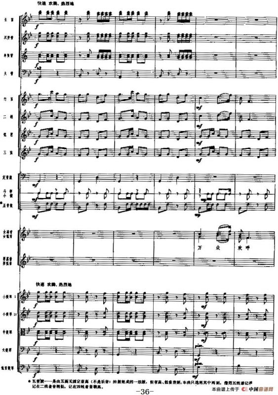 交响乐《长征组歌》三、遵义会议放光辉（总谱）