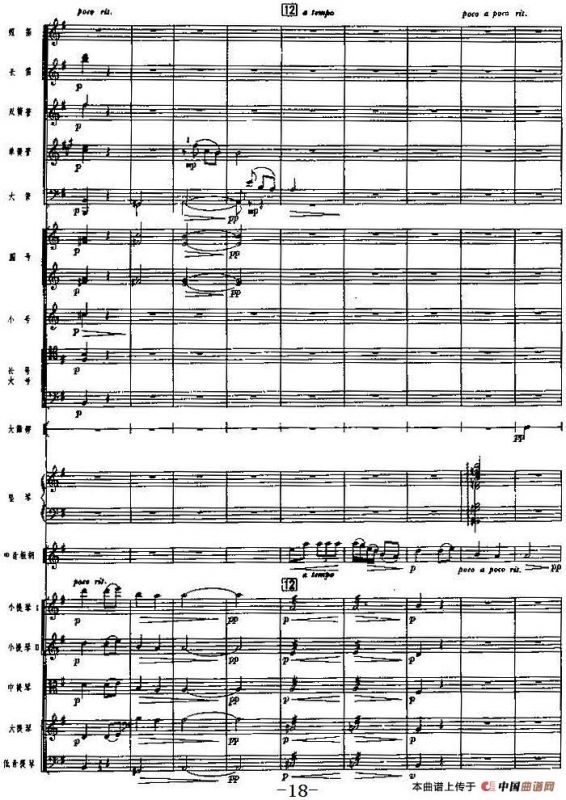 《海霞》交响组曲第一乐章：童年（总谱）