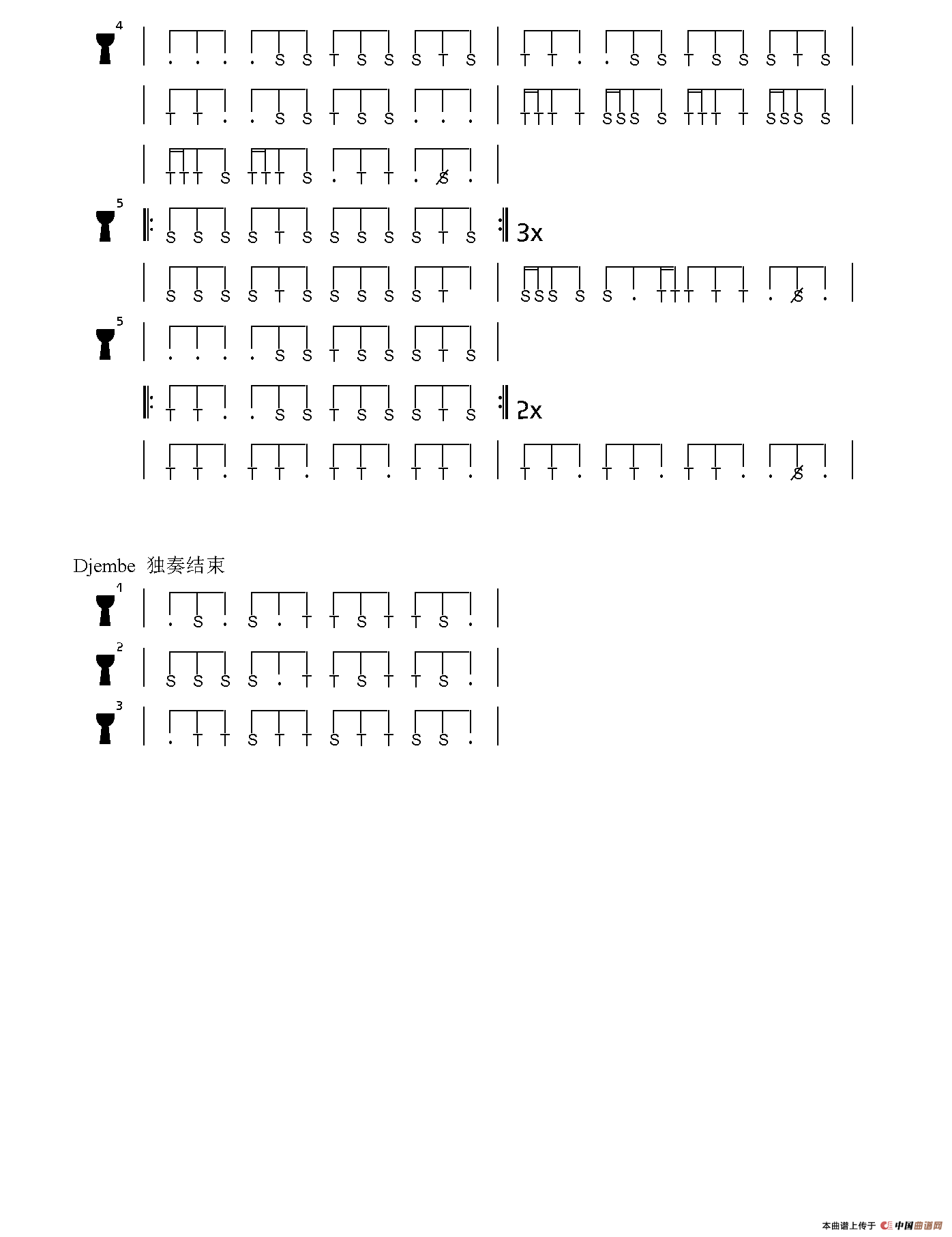 Takosaba（非洲手鼓谱）