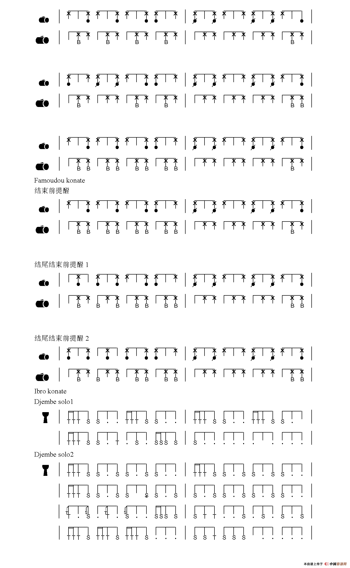 Taama（非洲手鼓谱）