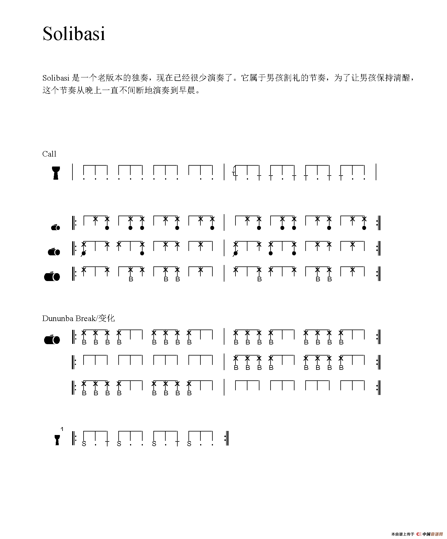 Solibasi（非洲手鼓谱）