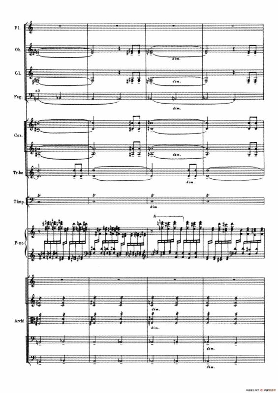 拉赫玛尼诺夫第三钢琴协奏曲总谱完整版（P21—40）