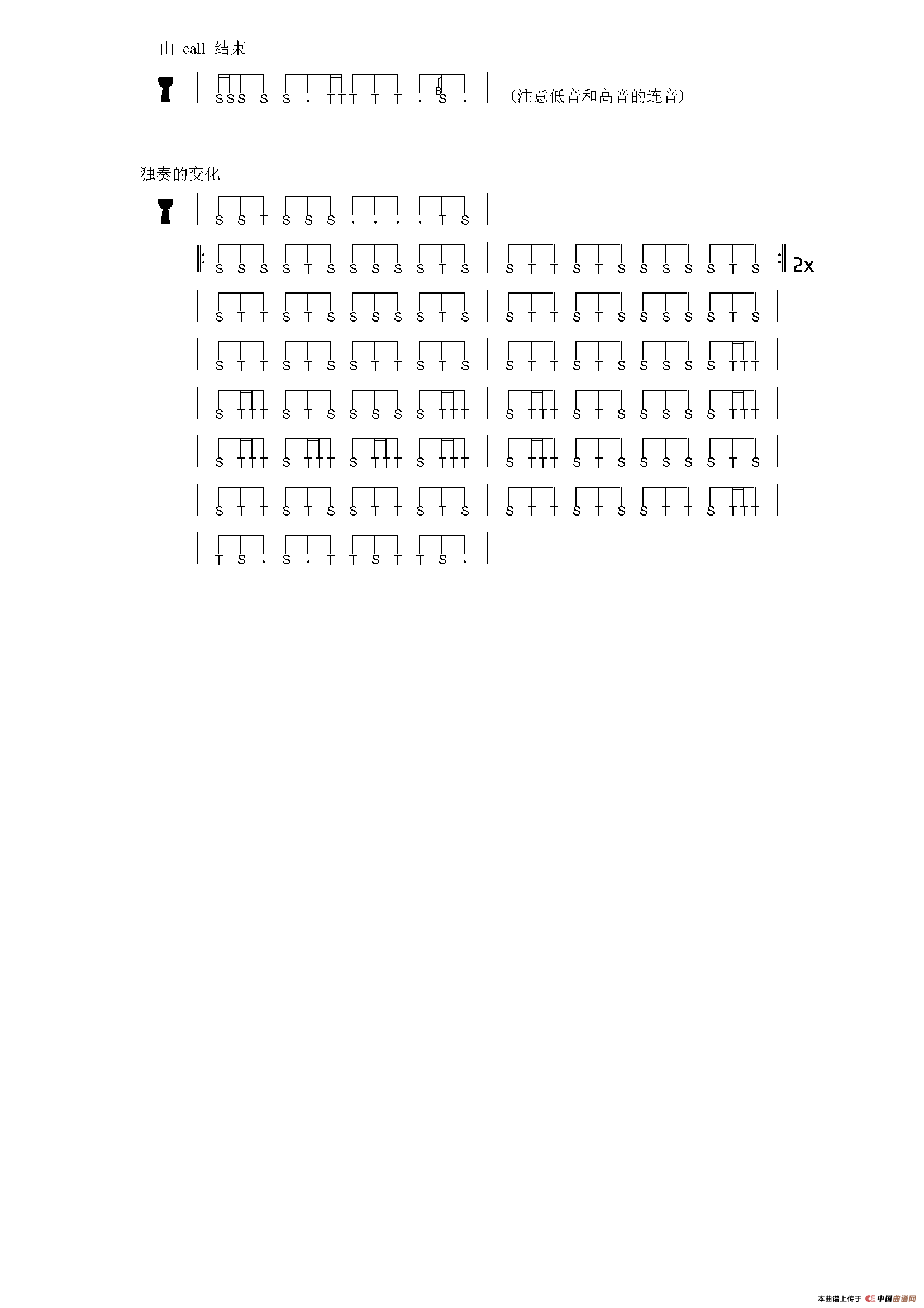 Korobadon（非洲手鼓谱）