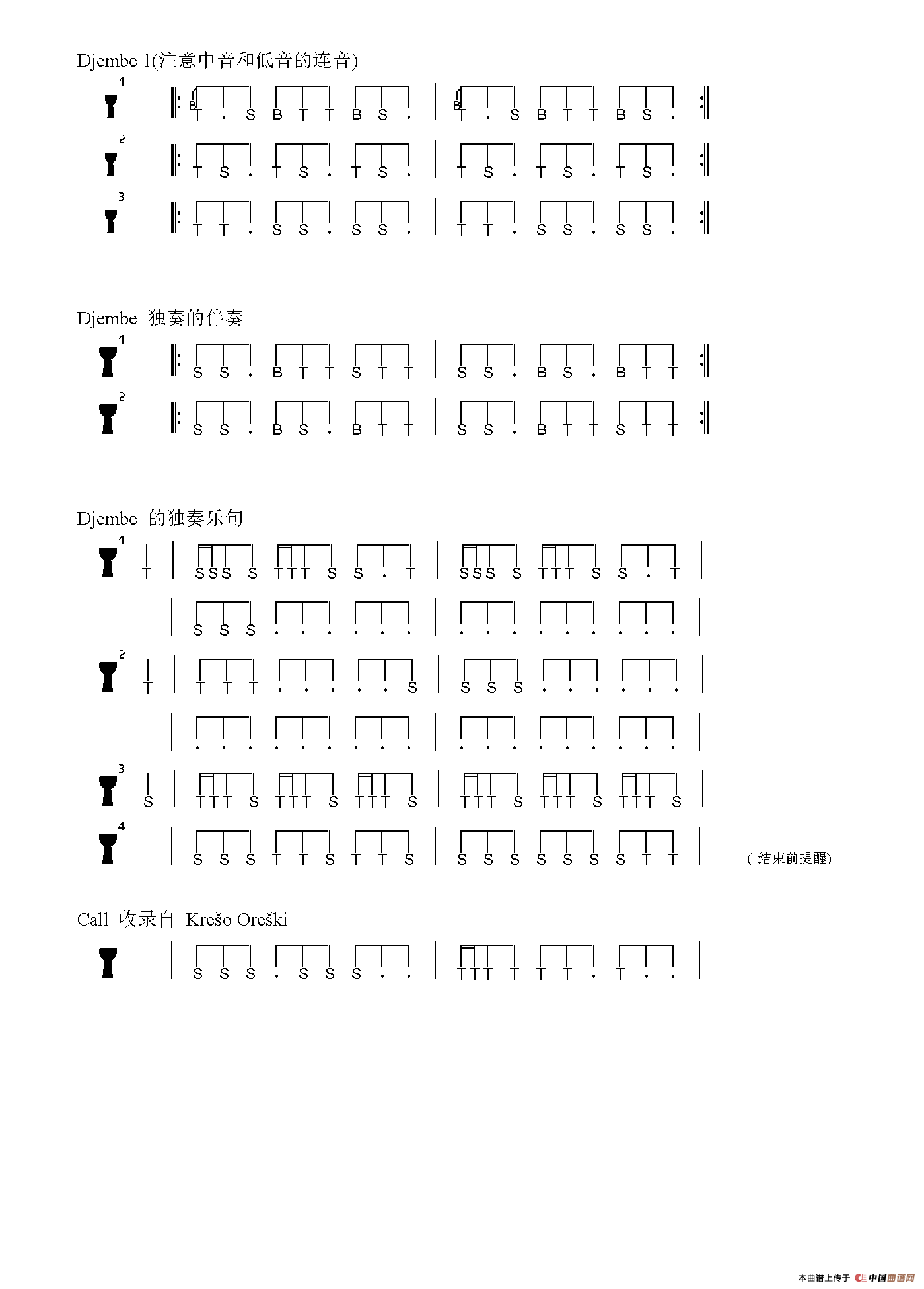 Koreduga / Kotedjuga / Komodenu（非洲手鼓谱）