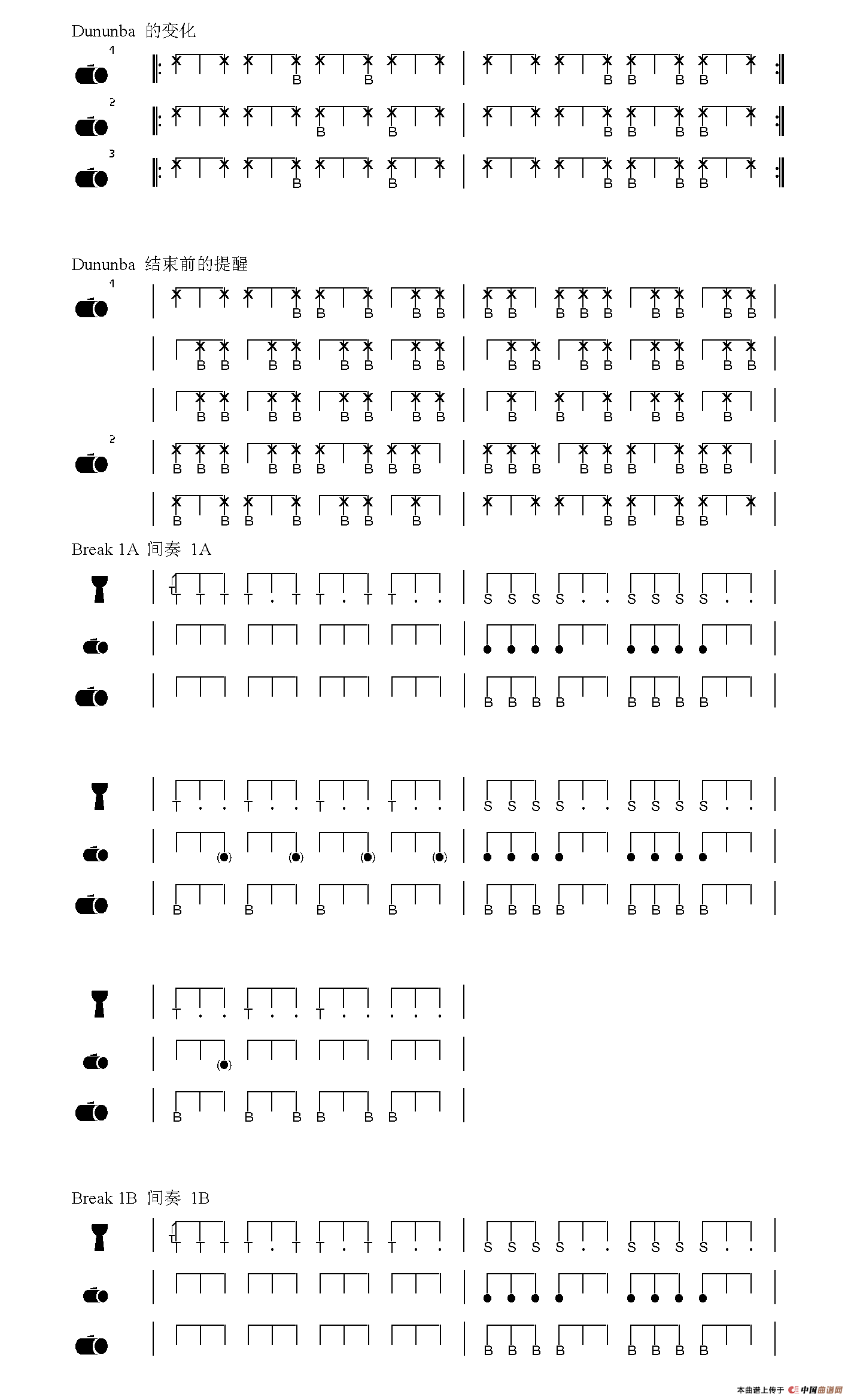 Kadan（非洲手鼓谱）