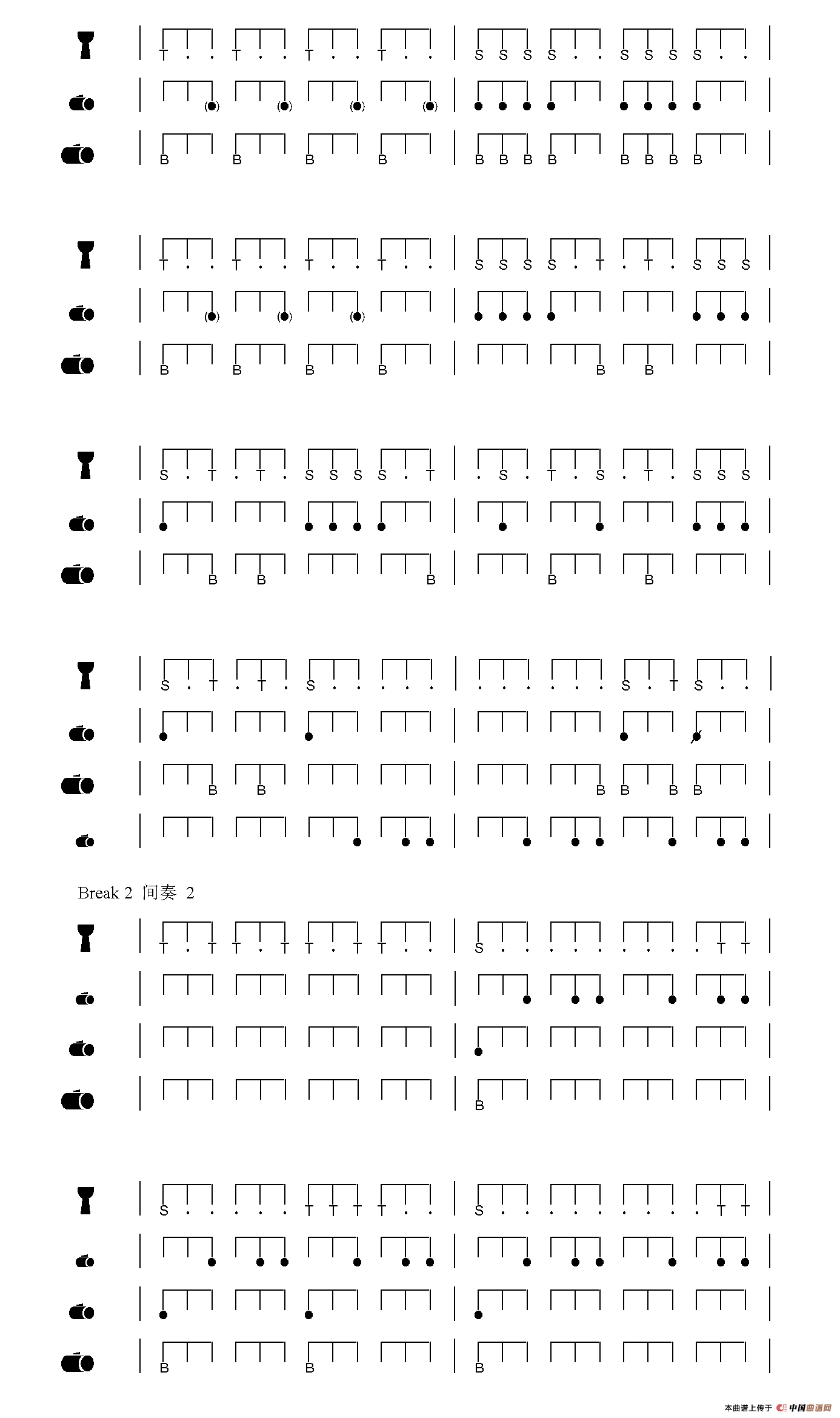 Kadan（非洲手鼓谱）