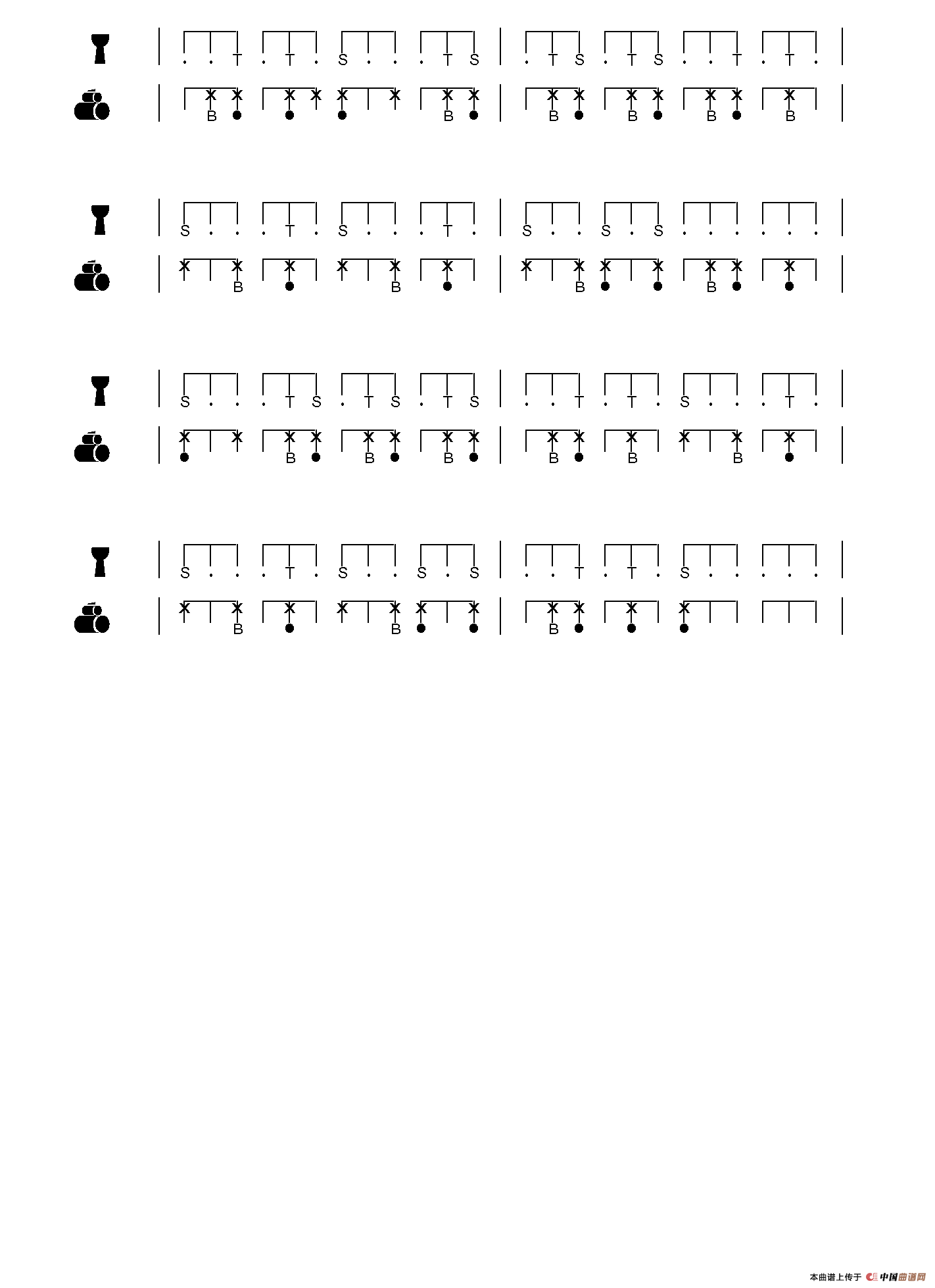 Kadan（非洲手鼓谱）