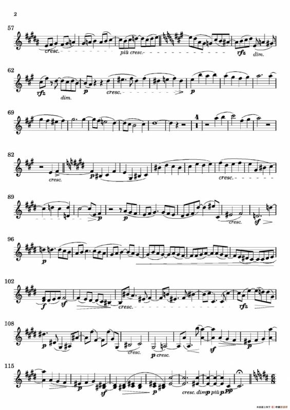 Quartet No.14 in C Sharp Minor（第十四号升C小调弦乐四重奏）（第二小提琴分谱）