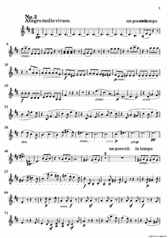 Quartet No.14 in C Sharp Minor（第十四号升C小调弦乐四重奏）（第二小提琴分谱）