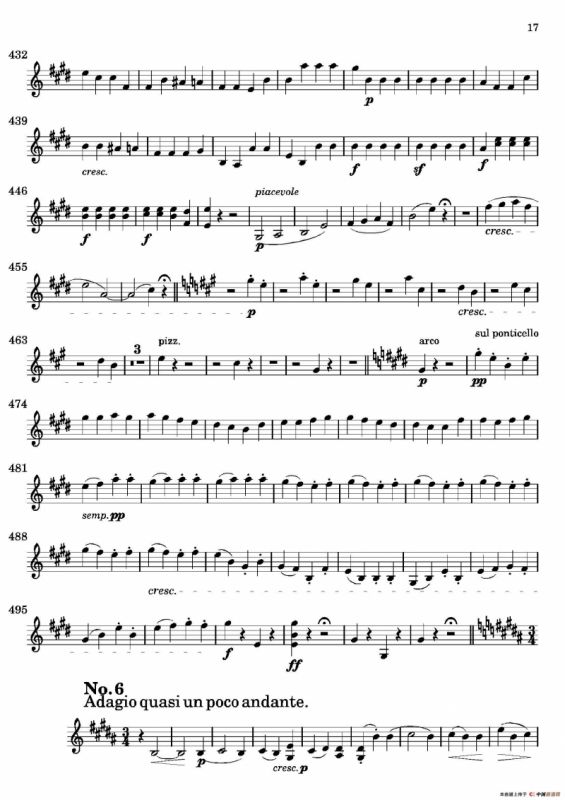 Quartet No.14 in C Sharp Minor（第十四号升C小调弦乐四重奏）（第二小提琴分谱）