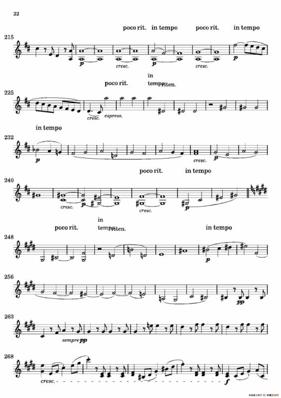 Quartet No.14 in C Sharp Minor（第十四号升C小调弦乐四重奏）（第二小提琴分谱）