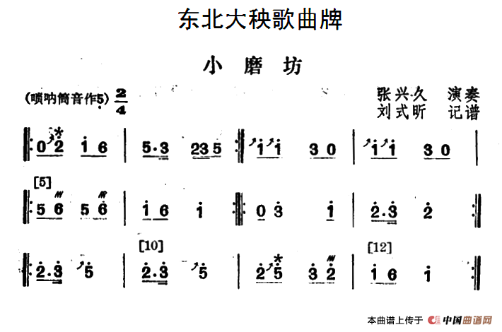 东北大秧歌曲牌：小磨坊