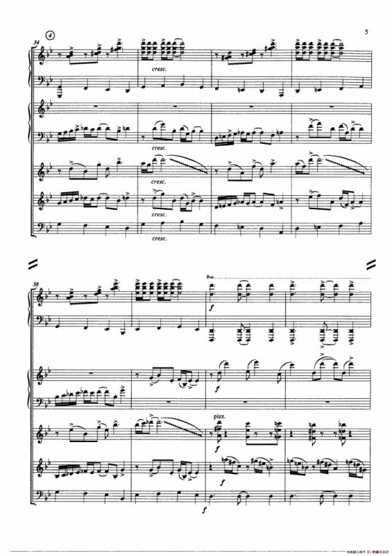 Primavera Portena Tango（四季-布宜诺斯艾利斯的春天）（五重奏总谱、分谱）