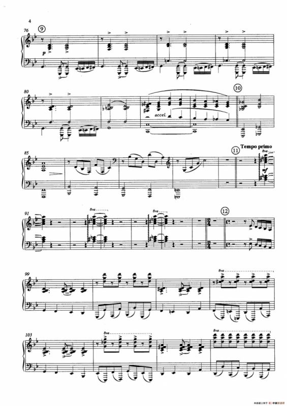 Primavera Portena Tango（四季-布宜诺斯艾利斯的春天）（五重奏总谱、分谱）