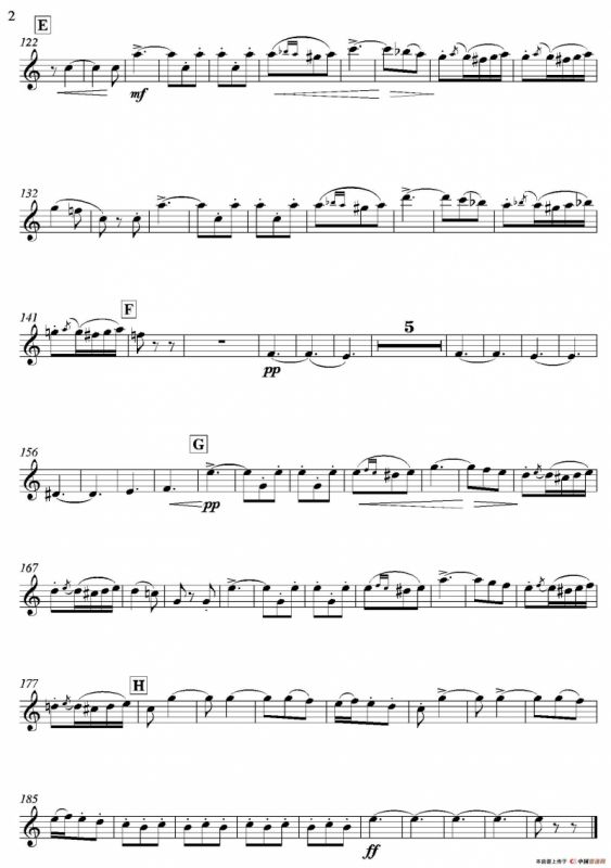 饮酒歌（管弦乐队2支单簧管分谱）