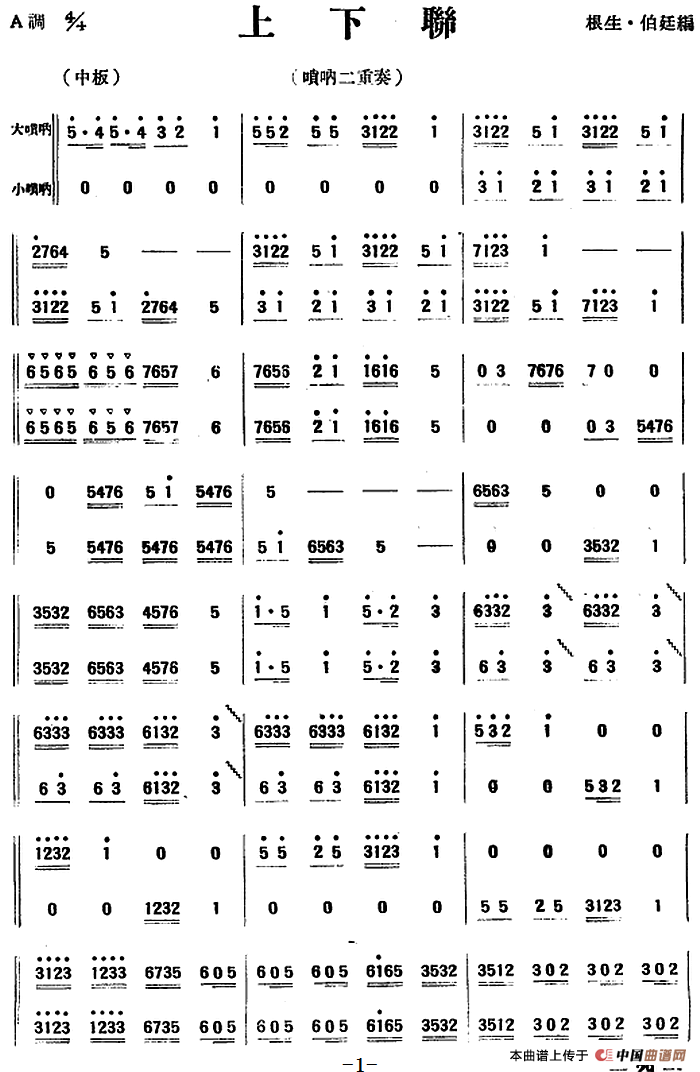 上下联（唢呐二重奏）