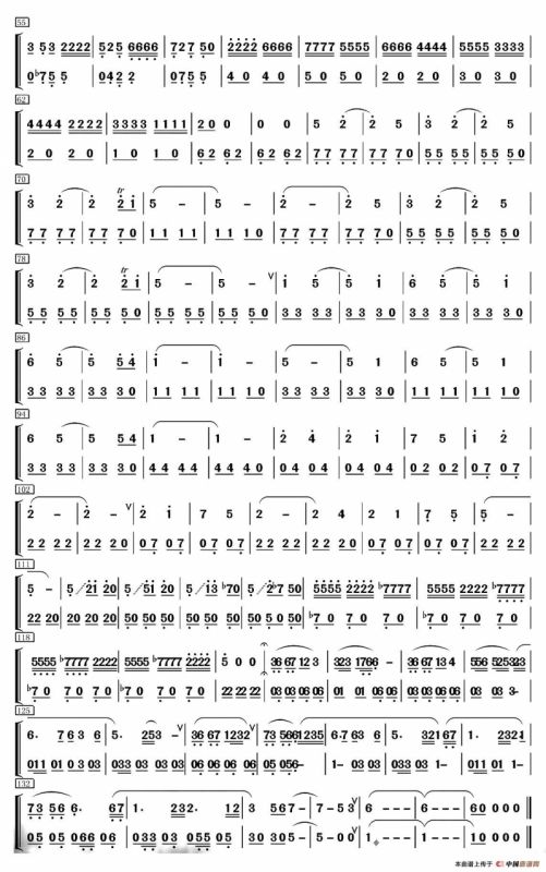 望乡（笛子独奏+乐队伴奏弹拨分谱）