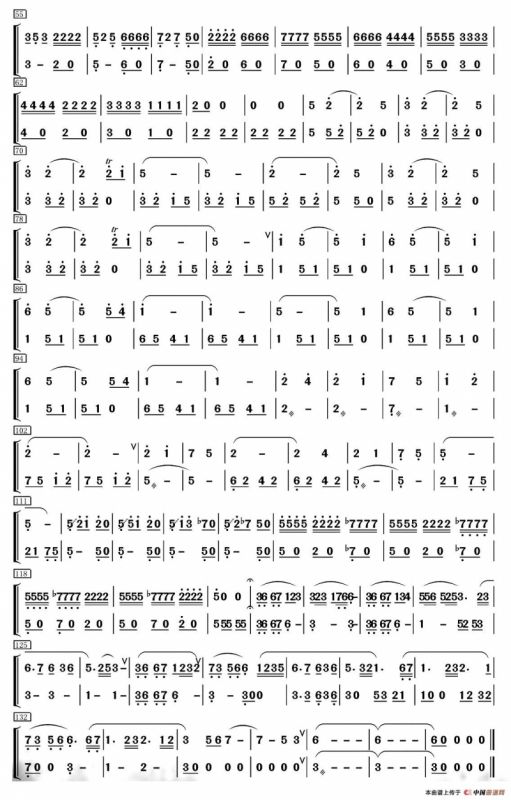 望乡（笛子独奏+乐队伴奏拉弦分谱）