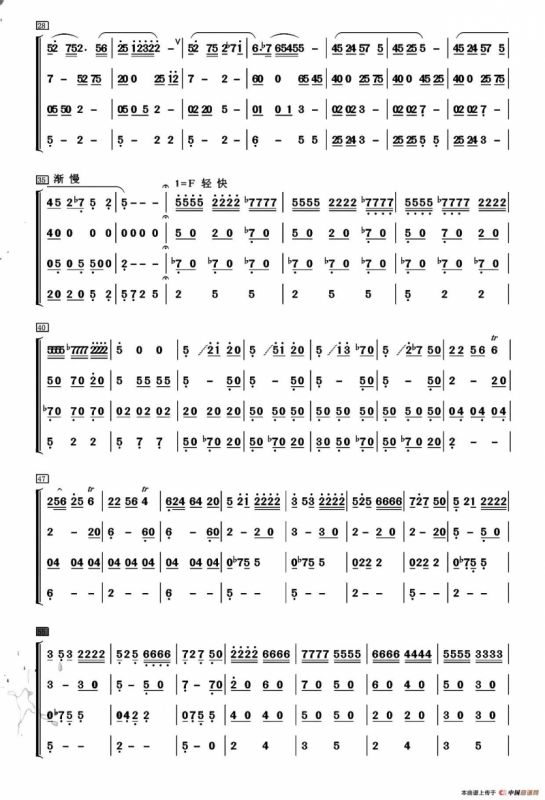 望乡（笛子独奏+乐队伴奏总谱）