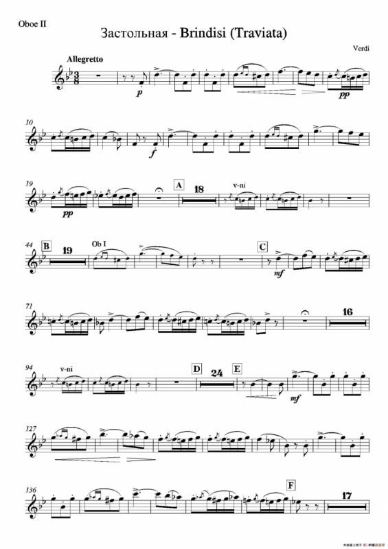 Brindisi （La Traviata）（管弦乐队分谱）
