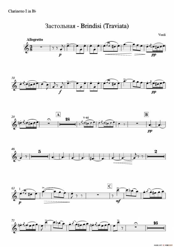 Brindisi （La Traviata）（管弦乐队分谱）
