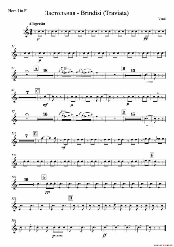 Brindisi （La Traviata）（管弦乐队分谱）