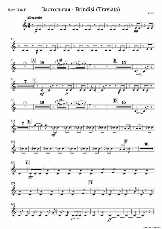 Brindisi （La Traviata）（管弦乐队分谱）
