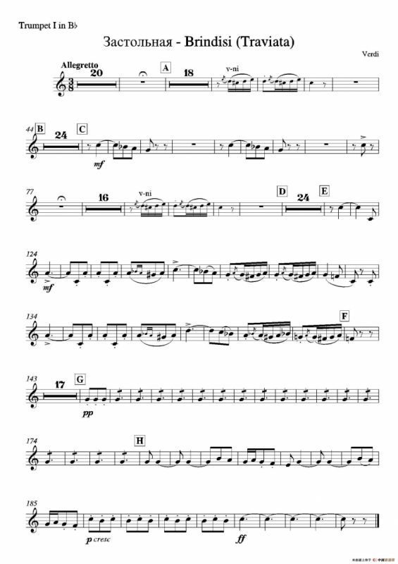 Brindisi （La Traviata）（管弦乐队分谱）