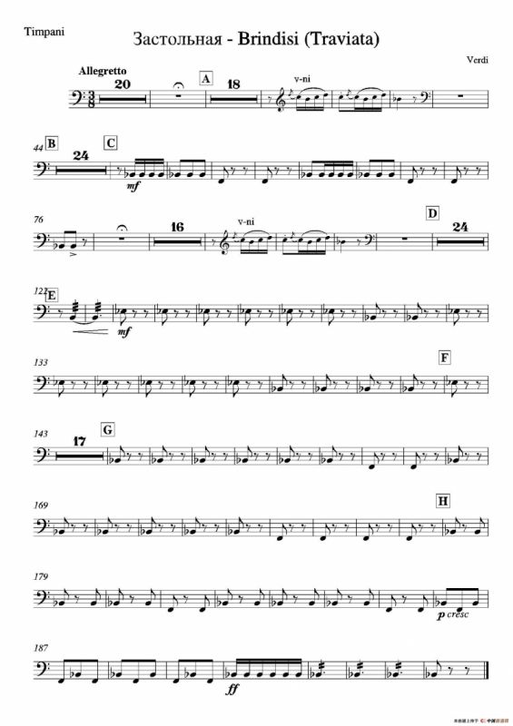 Brindisi （La Traviata）（管弦乐队分谱）