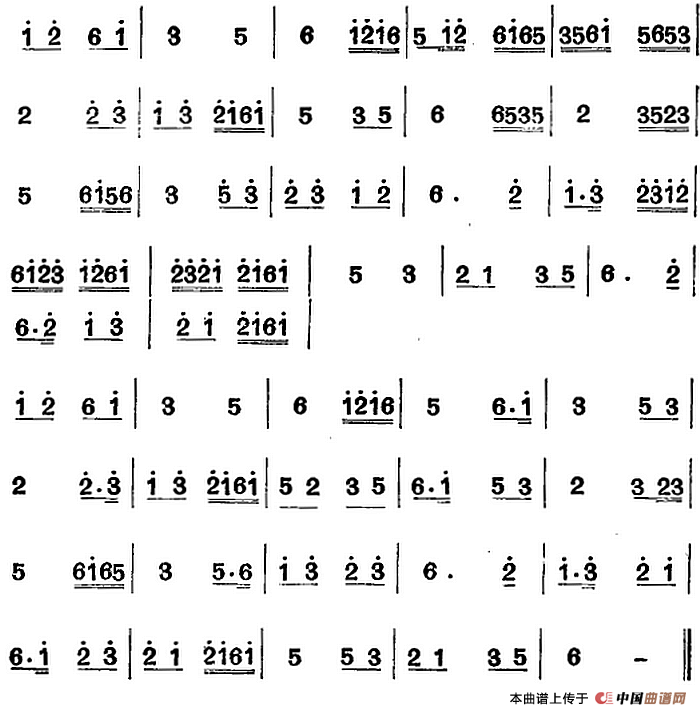 江南丝竹乐曲：大起板（主旋律谱）