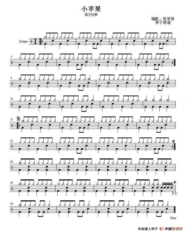 小苹果（架子鼓谱、陈军禄编配版）