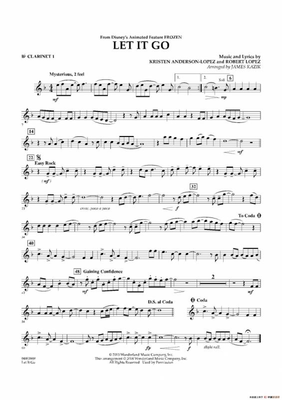 Let it go（《冰雪奇缘》主题曲）（交响管乐分谱）