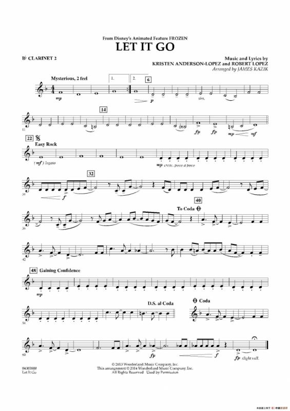 Let it go（《冰雪奇缘》主题曲）（交响管乐分谱）