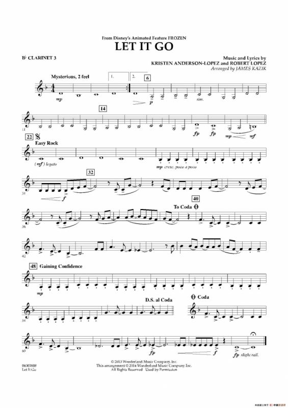 Let it go（《冰雪奇缘》主题曲）（交响管乐分谱）