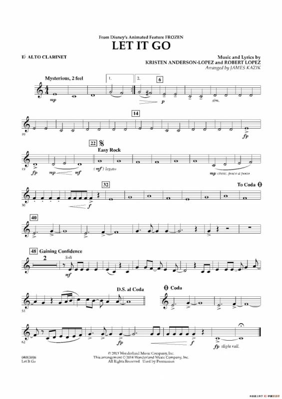Let it go（《冰雪奇缘》主题曲）（交响管乐分谱）