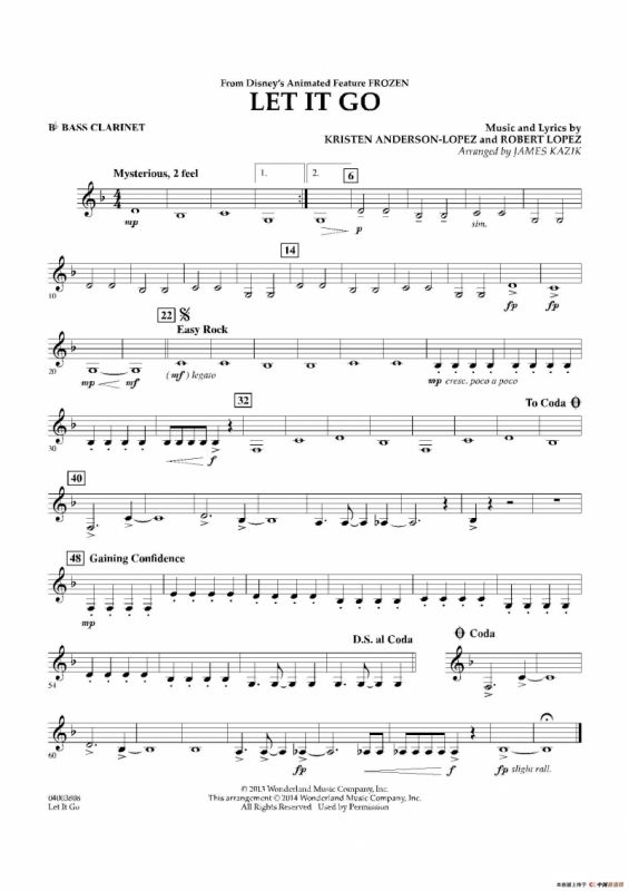 Let it go（《冰雪奇缘》主题曲）（交响管乐分谱）