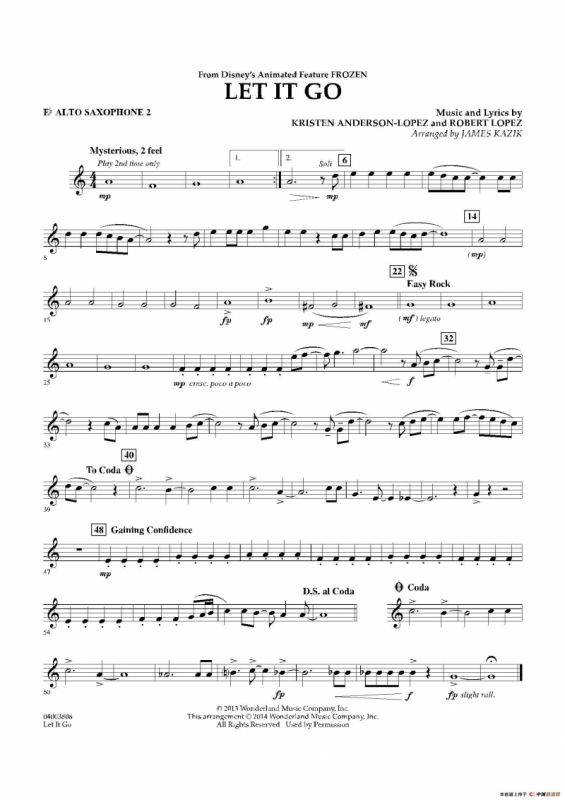 Let it go（《冰雪奇缘》主题曲）（交响管乐分谱）
