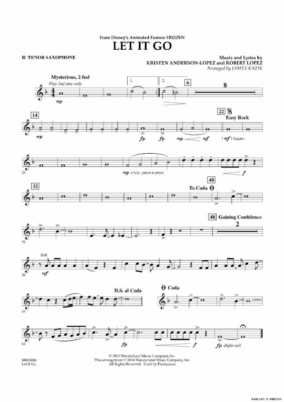 Let it go（《冰雪奇缘》主题曲）（交响管乐分谱）