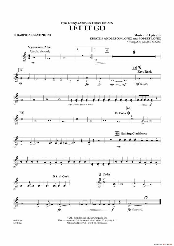 Let it go（《冰雪奇缘》主题曲）（交响管乐分谱）