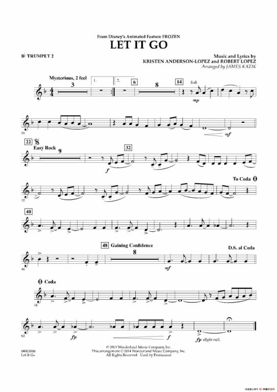 Let it go（《冰雪奇缘》主题曲）（交响管乐分谱）