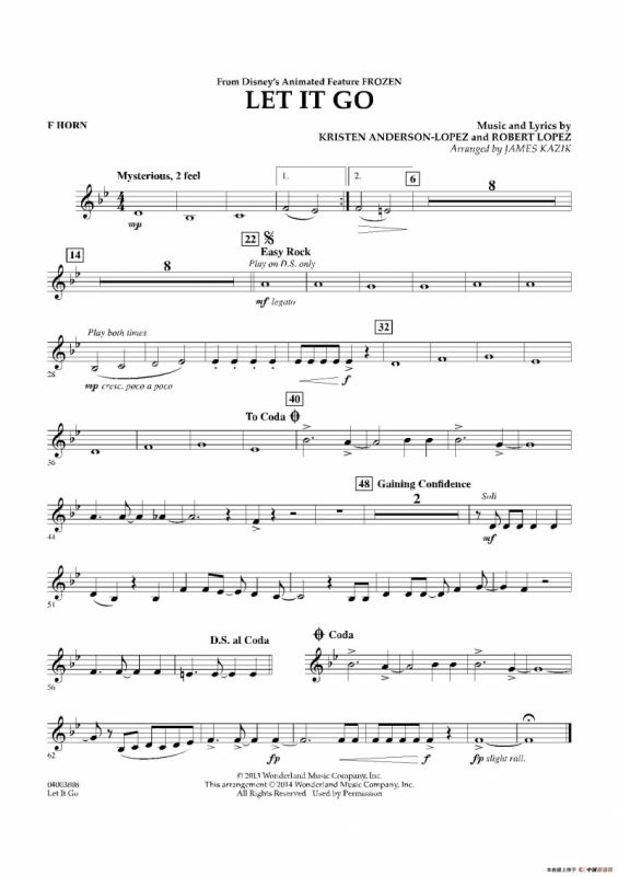 Let it go（《冰雪奇缘》主题曲）（交响管乐分谱）