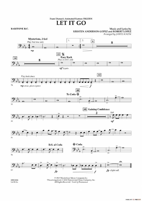 Let it go（《冰雪奇缘》主题曲）（交响管乐分谱）